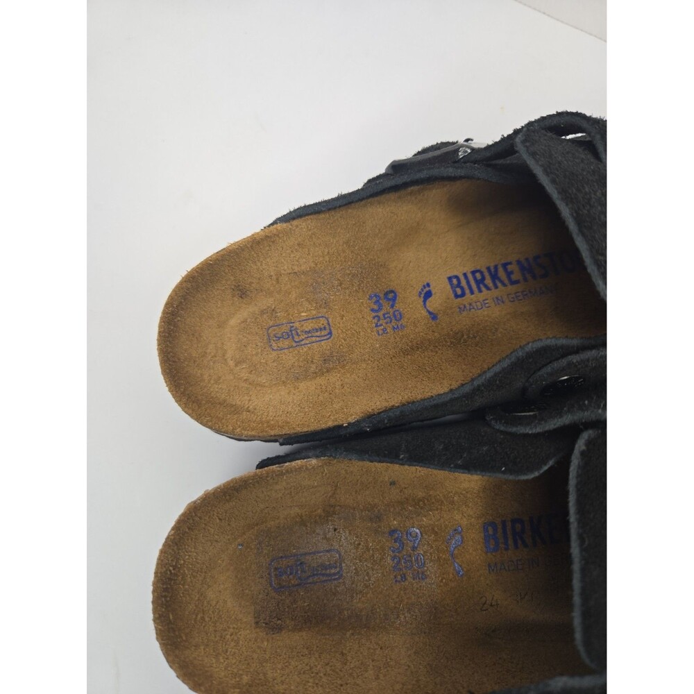 BIRKENSTOCK Boston black suede Soft Footbed clogs shoes Unisex 39 US 8 W/ 7M - Picture 5 of 8